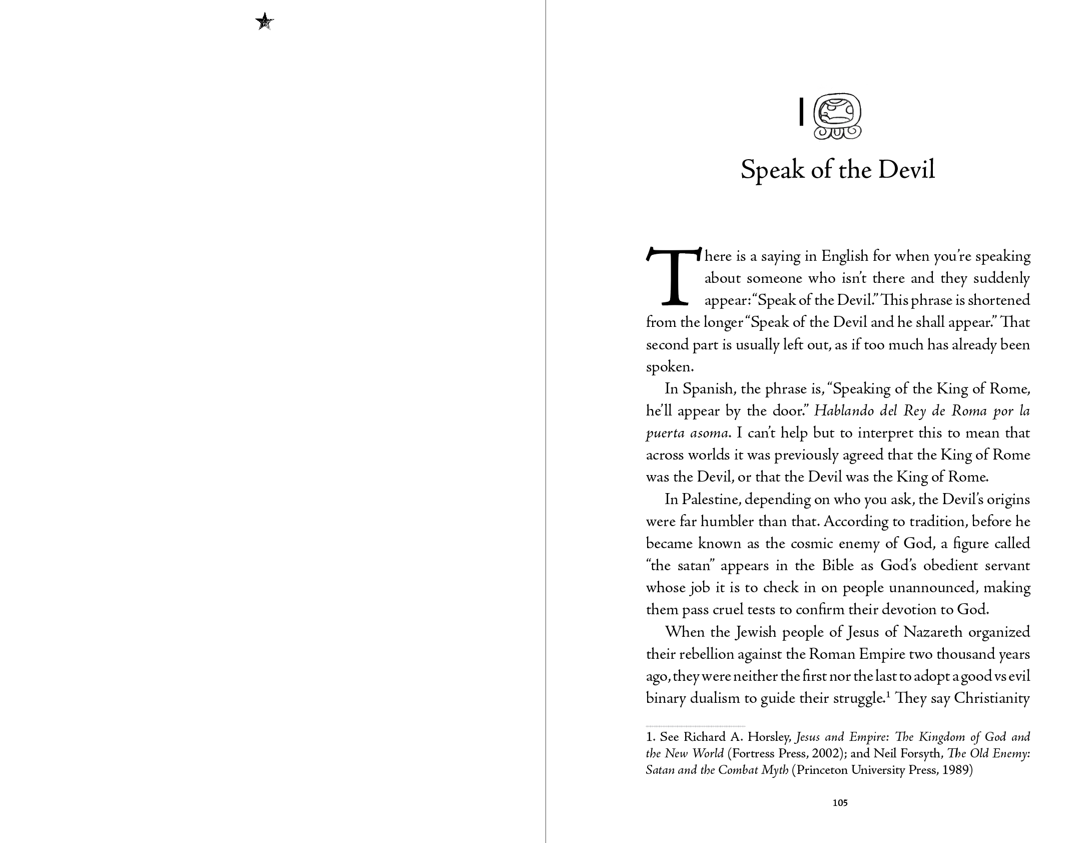 First spread of Chapter 5 - "Speak of the Devil" 